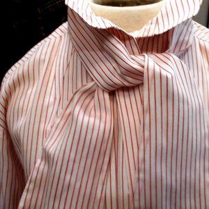 Womens Cambridge Shop candy striped blouse w tie